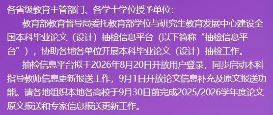 <b>本科毕业论文（设计）抽检办法（试行）</b>