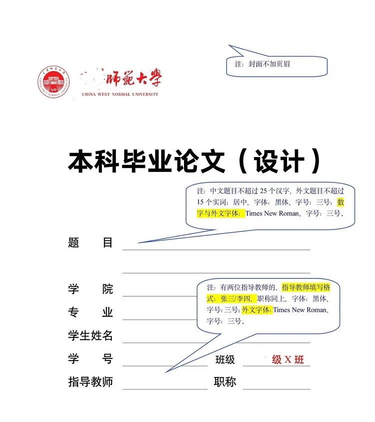 毕业论文的标准格式模板（非常详细）